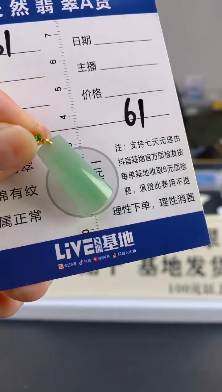 【闪购商品】翡翠颈饰18K金镶嵌天然A货翡翠