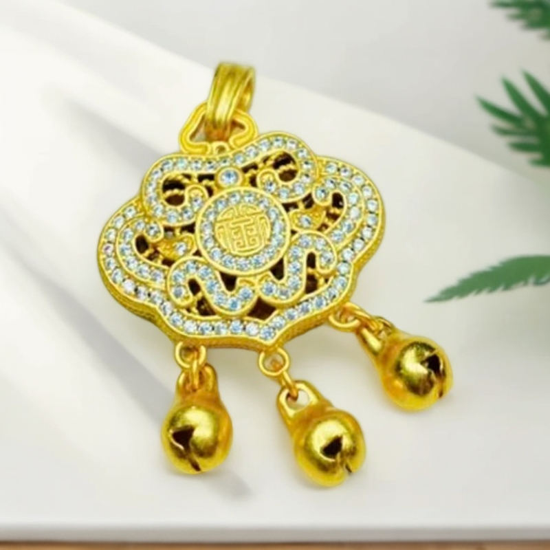  【芊总】吉祥如意新款平安锁合金吊坠赠项链