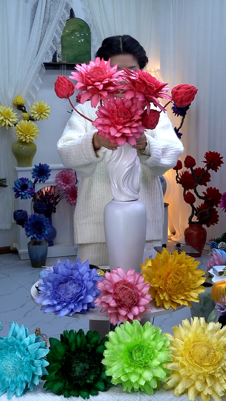 永生洋蓟亮粉6头【叶片有伤】9351