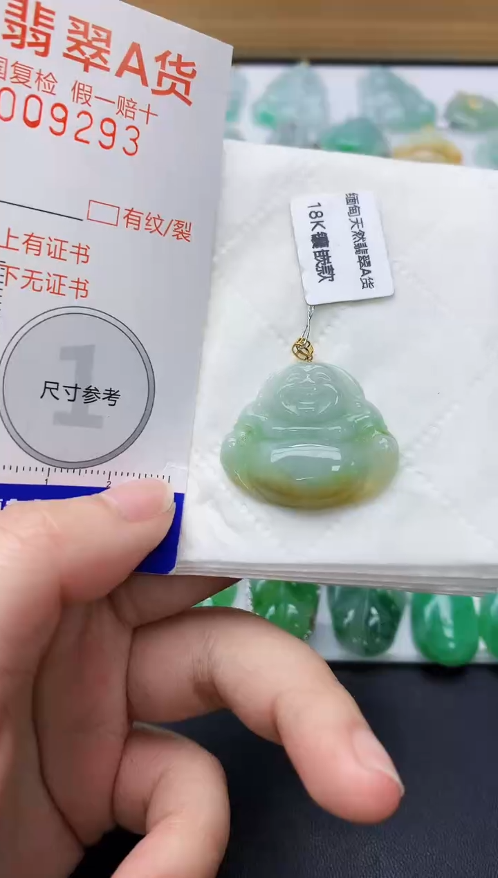 颈饰18K金镶嵌翡翠天然A货