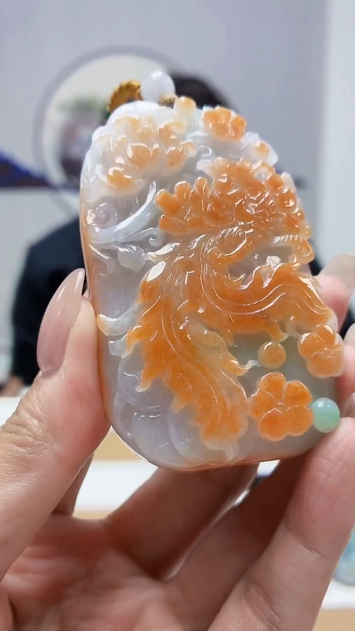 未镶嵌定制翡翠5060MM-毛货挂件91