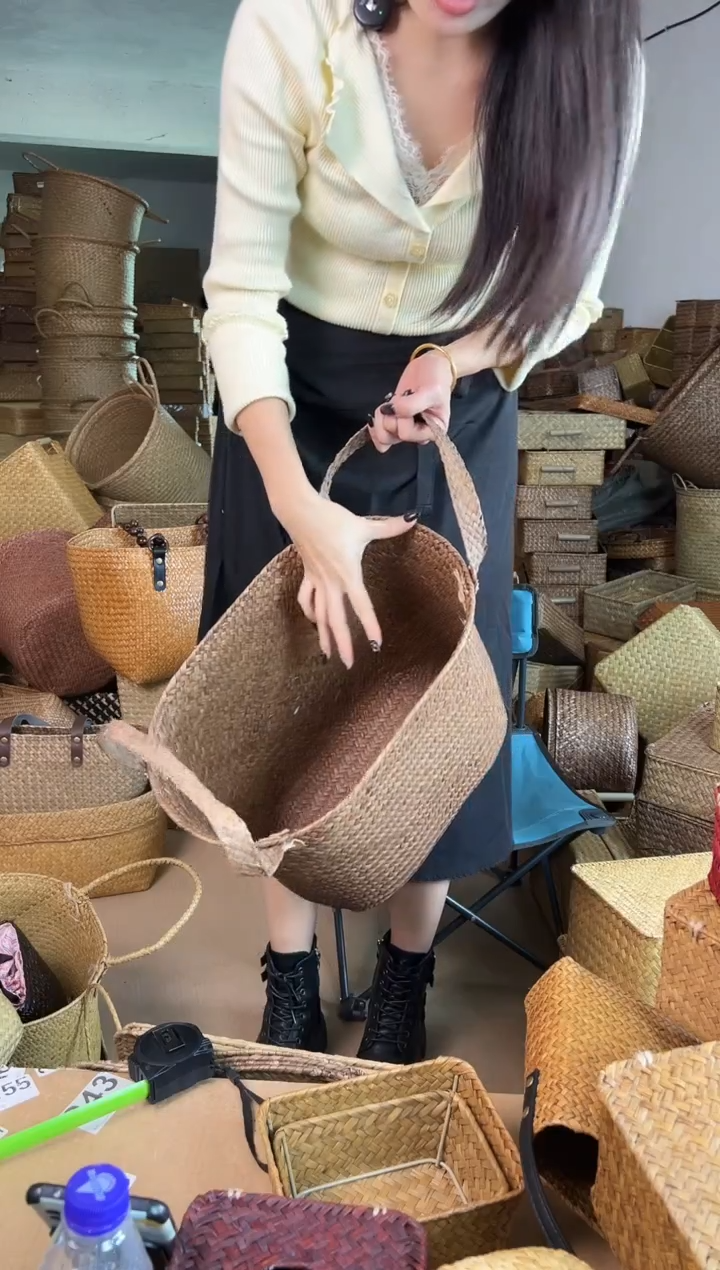 草编草编包/草编收纳盒带瑕疵