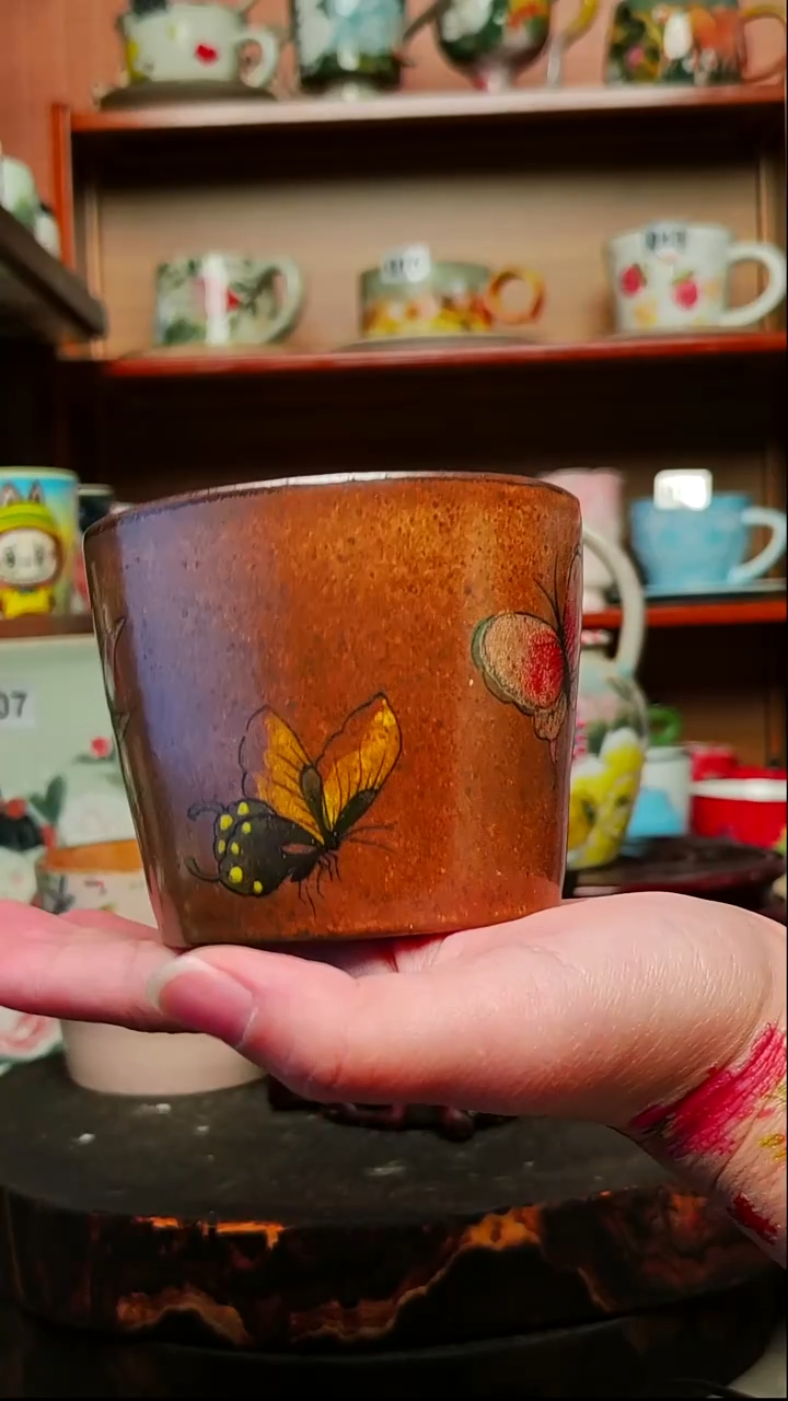 摆件陶景德镇创意手绘高温陶瓷水杯有瑕