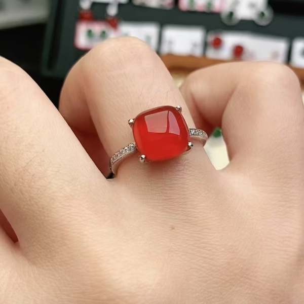 鑫辰珠宝银镶嵌设计款开口女戒指时尚百搭