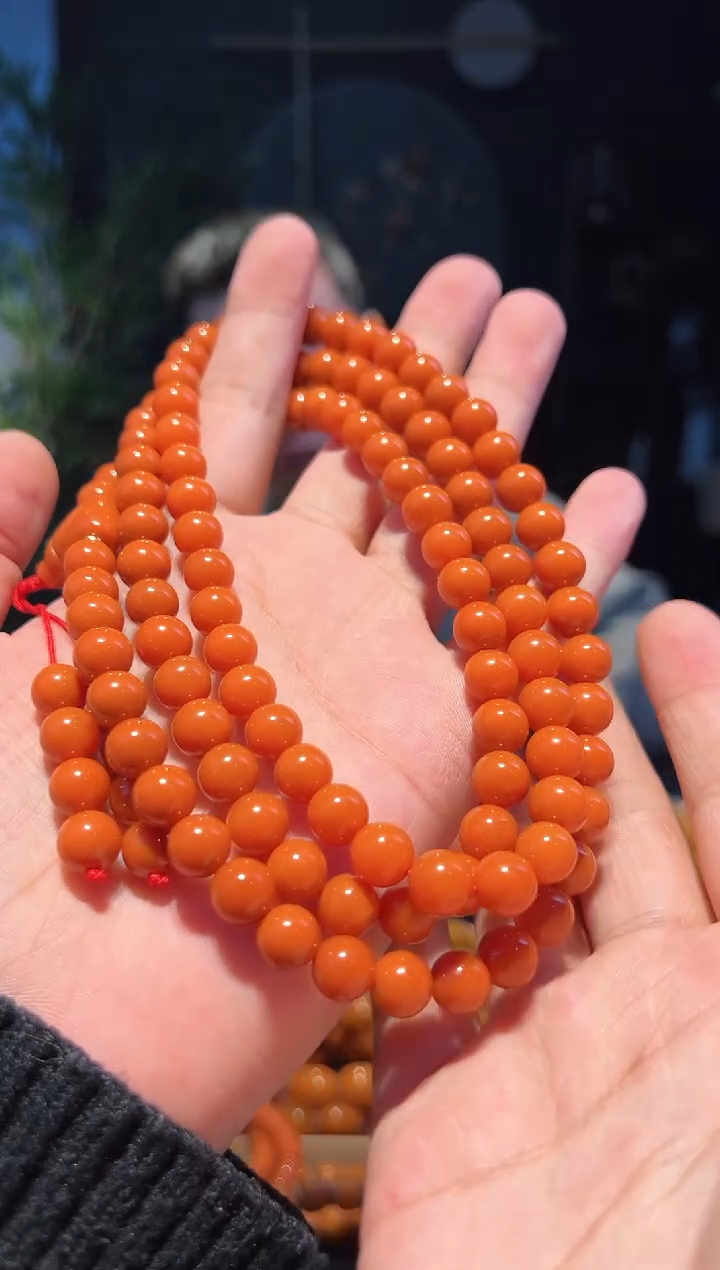 【闪购商品】南红玛瑙手串未镶嵌9+108(柿1000)