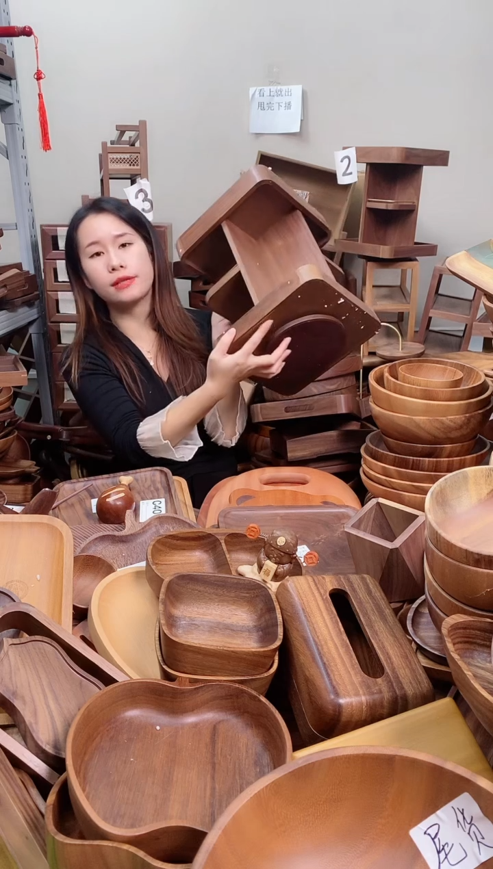 木来***起 北美黑胡桃木可旋转收纳柜  A