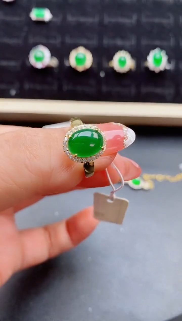 【闪购商品】翡翠戒指银S925镶嵌12112