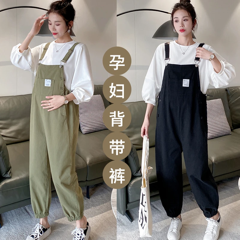 孕妇背带裤春秋款宽松显瘦舒适减龄洋气秋冬小个子时尚休闲孕妇装