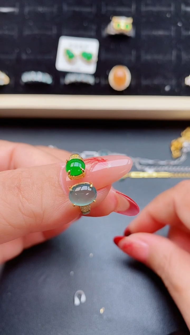 【闪购商品】翡翠戒指银S925镶嵌058550