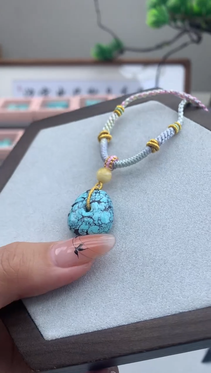 绿松石未镶嵌锁骨链C40