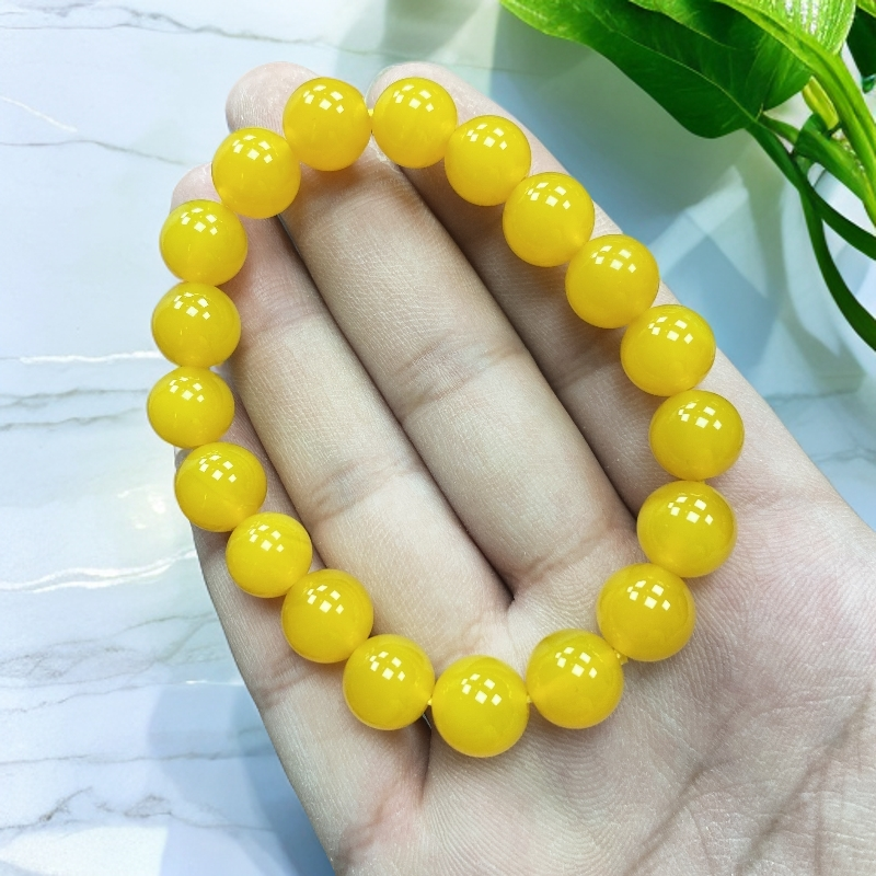 黄玛瑙玉石手串尺寸10mm19颗
