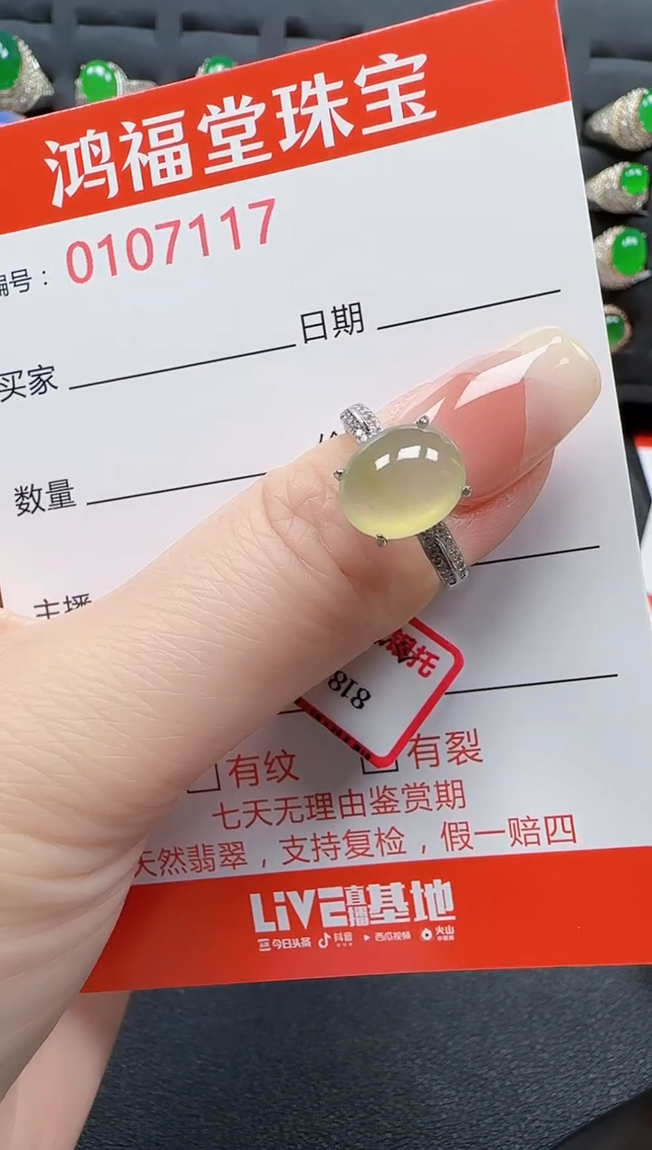 【闪购商品】翡翠戒指银S925镶嵌7117