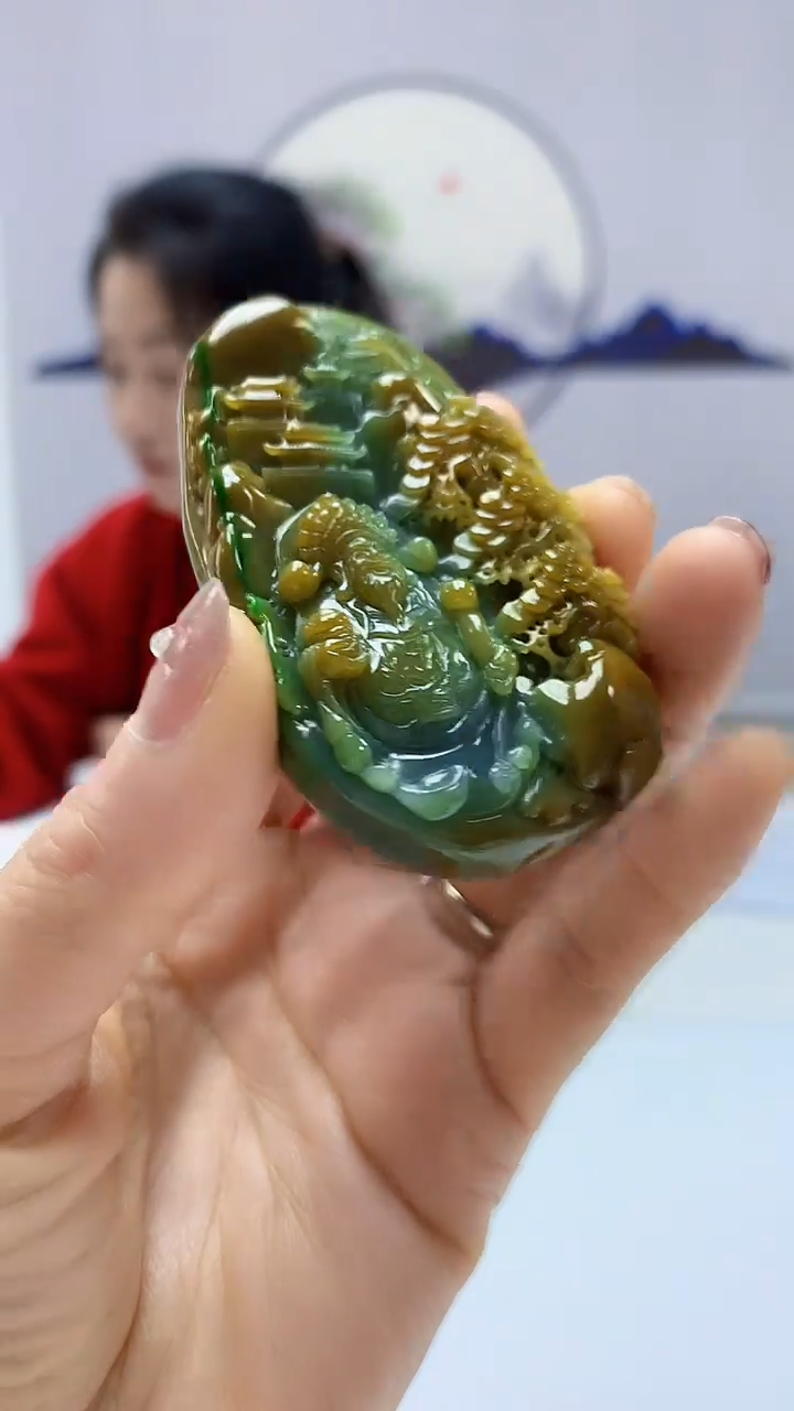 【闪购商品】定制翡翠未镶嵌4902ms-毛货79财神