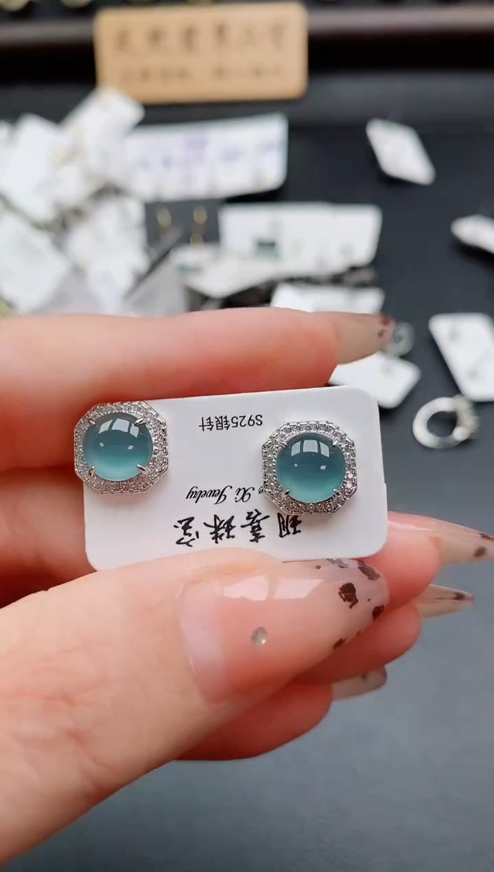 银S925镶嵌戒指翡翠1