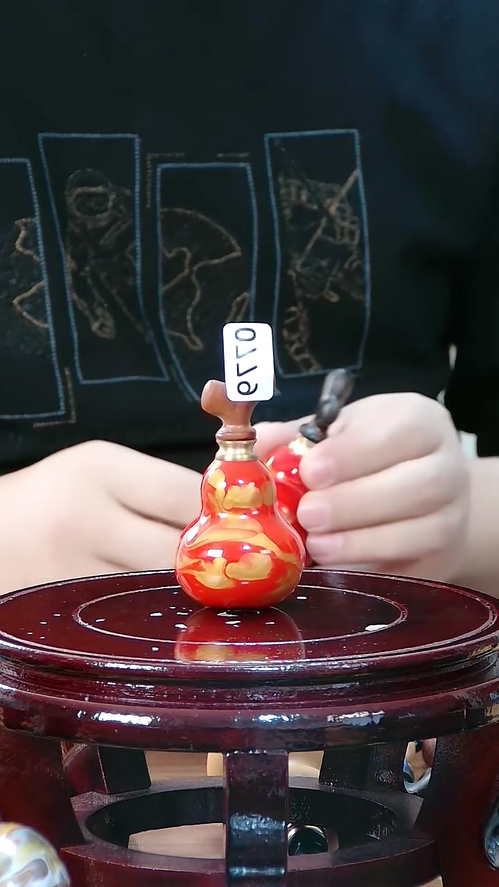 藤**红檀木塞葫芦把件 779