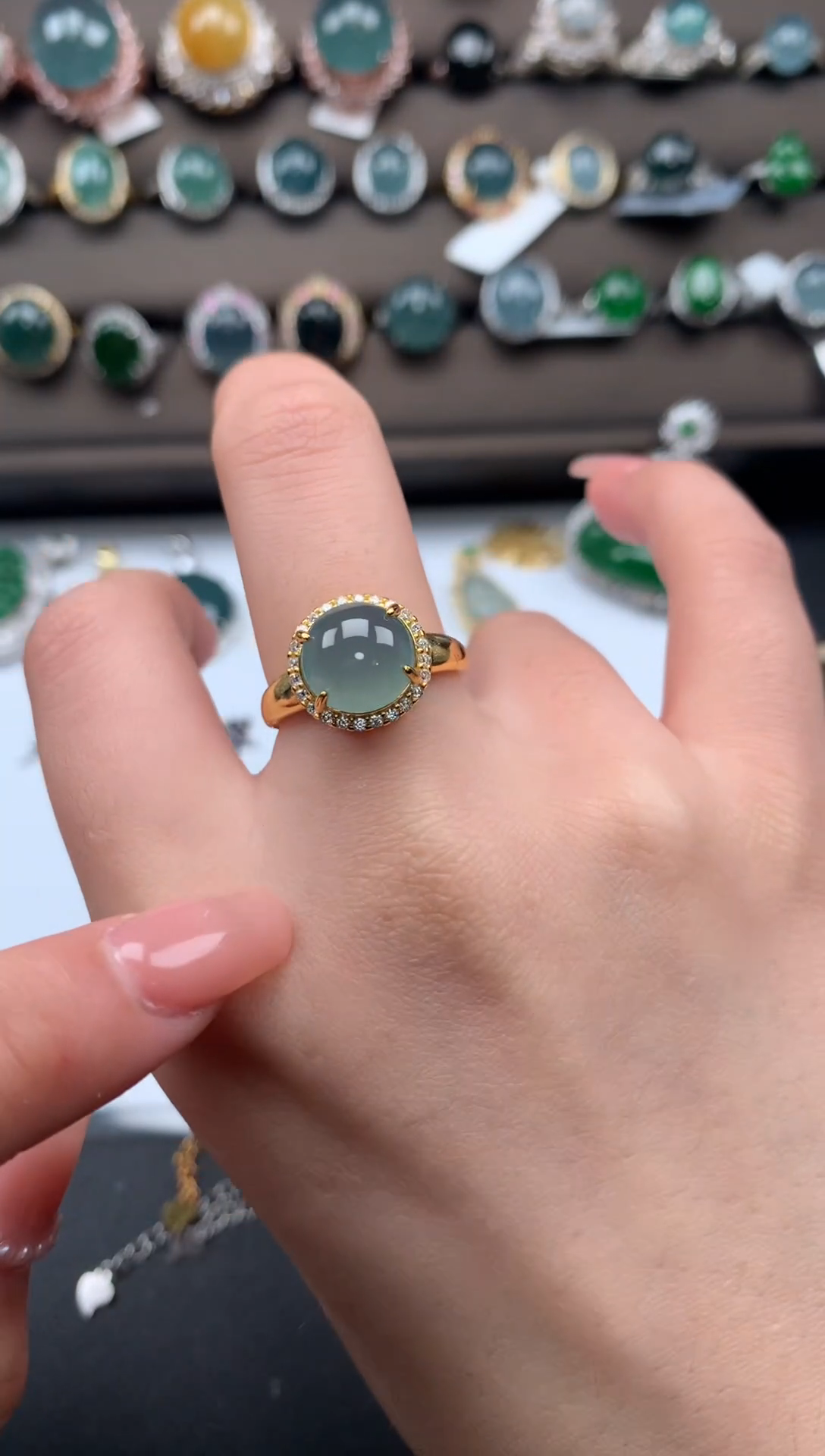 【闪购商品】翡翠戒指银S925镶嵌5241