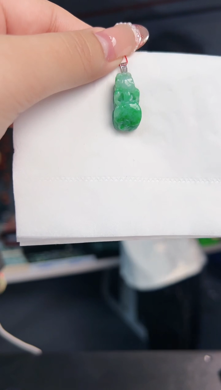 【闪购商品】翡翠颈饰18K金镶嵌缅料A货翡翠/支持复检/一件