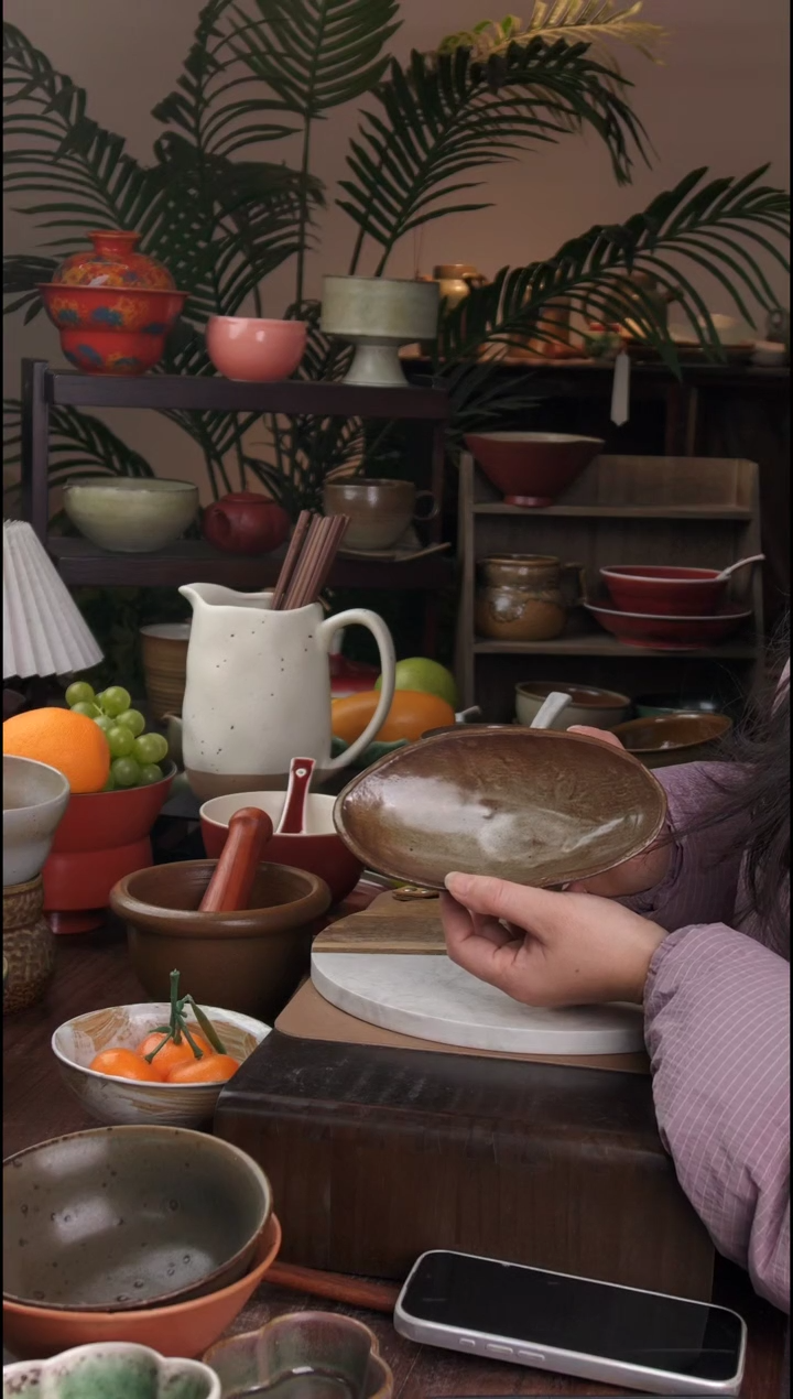 碗景德镇手工高温餐具一叶扁舟