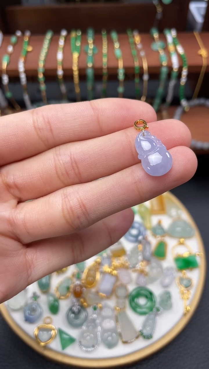 【闪购商品】翡翠吊坠(不含链)18K金镶嵌一个 JK223