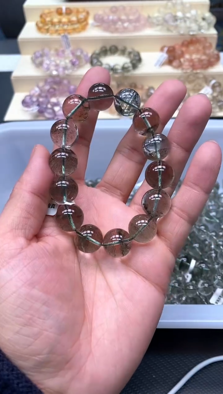 未镶嵌手串水晶?****柒2绿幽灵15mm