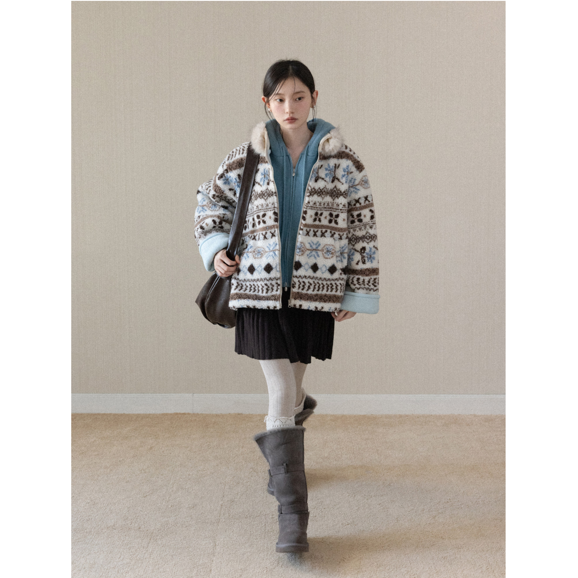 羊城故事 费尔岛毛领短外套 Y2512x配毛领可拆短外套xE6582xE6576