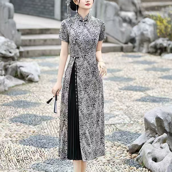 001(长安旧梦)连衣裙旗袍妈妈装气质时尚夏季中长款