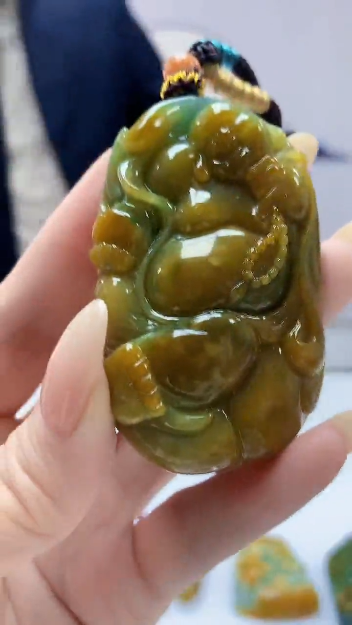 定制翡翠未镶嵌4969DD-毛货挂件81