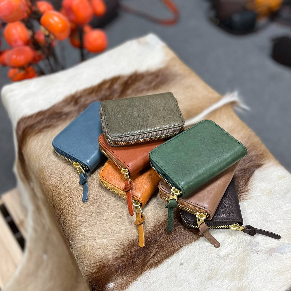 转山头层牛皮水染植鞣真皮精致小卡包多功能证件收纳包零钱包