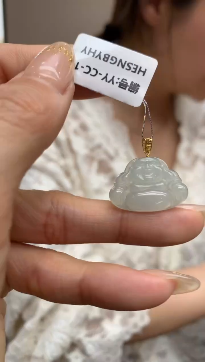 【闪购商品】翡翠颈饰18K金镶嵌佛公