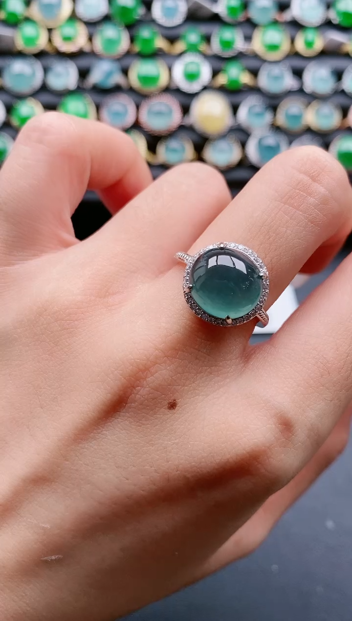 【闪购商品】翡翠戒指银S925镶嵌11111111