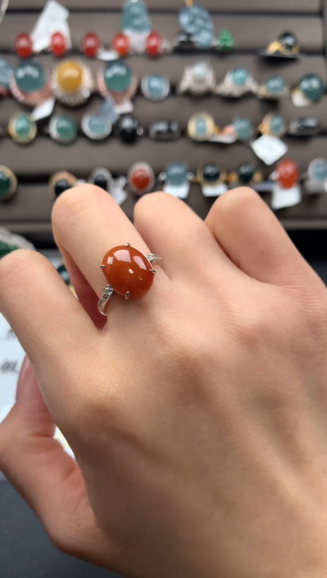 【闪购商品】翡翠戒指银S925镶嵌3123123