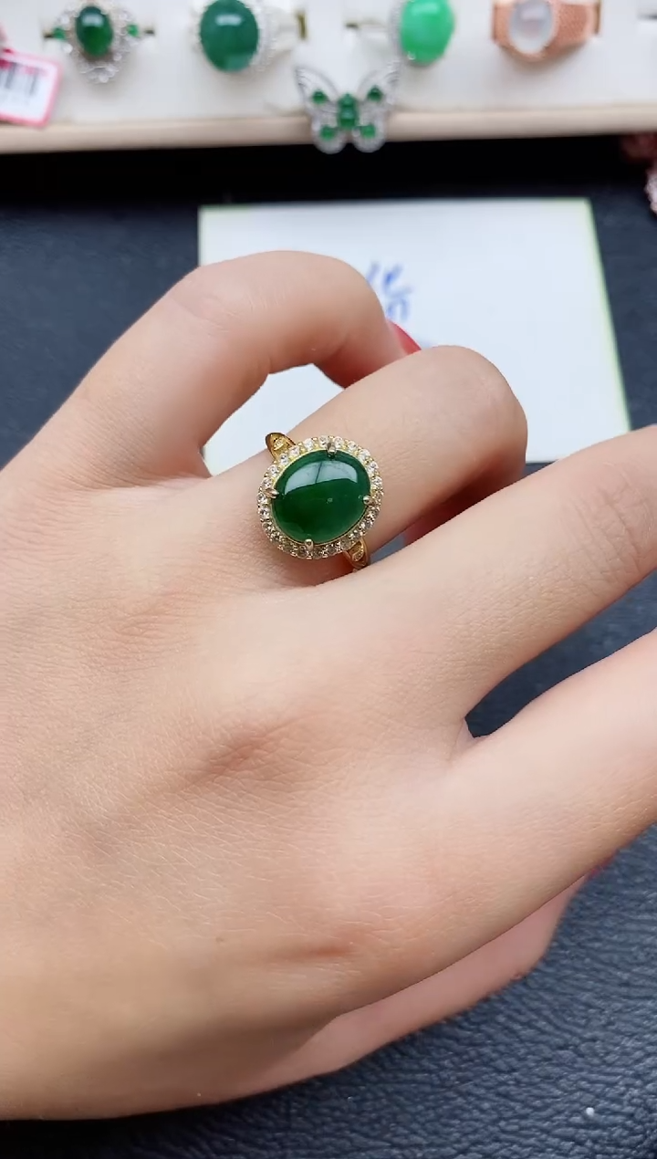 【闪购商品】翡翠戒指银S925镶嵌11111
