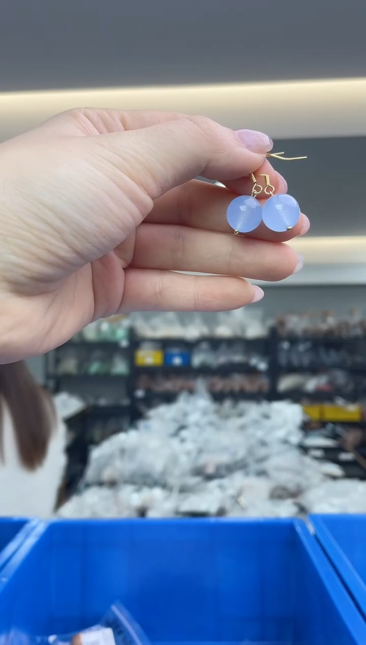 【闪购商品】海蓝宝石耳饰银S925镶嵌（多样性发一件）