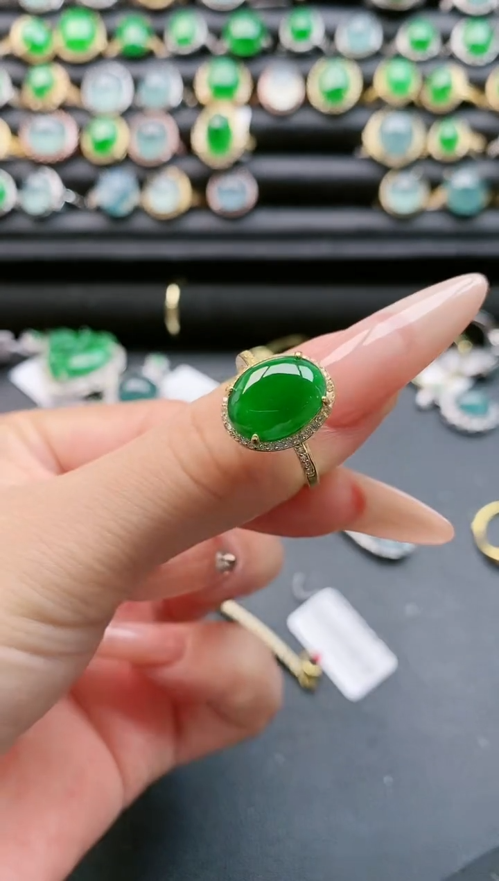 【闪购商品】翡翠戒指银S925镶嵌111111
