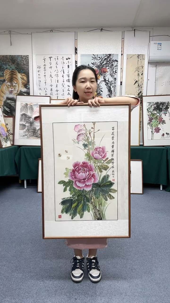 国画62*92实木画框顺丰包邮手绘