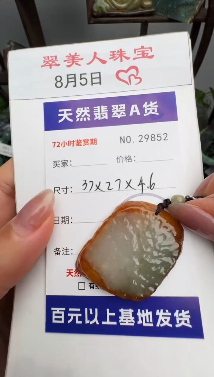 翡翠未镶嵌颈饰原石29852