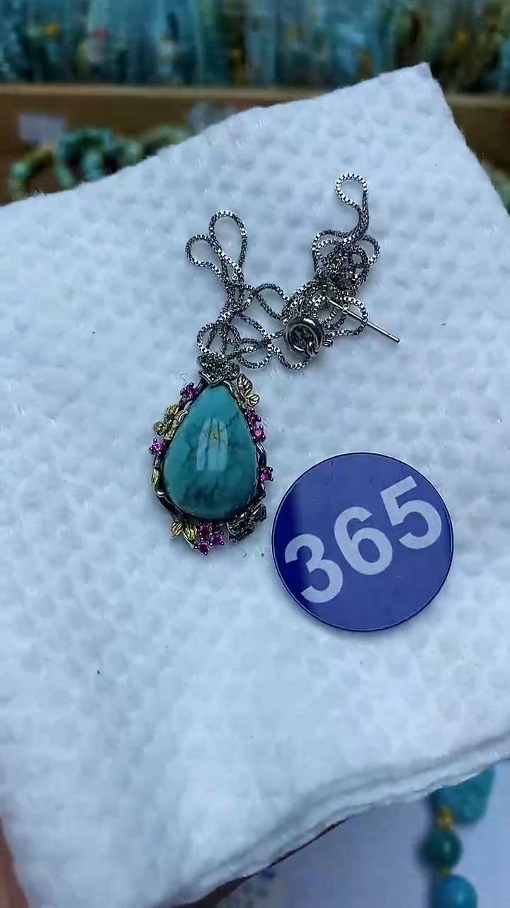 【闪购商品】绿松石项链银S925镶嵌365