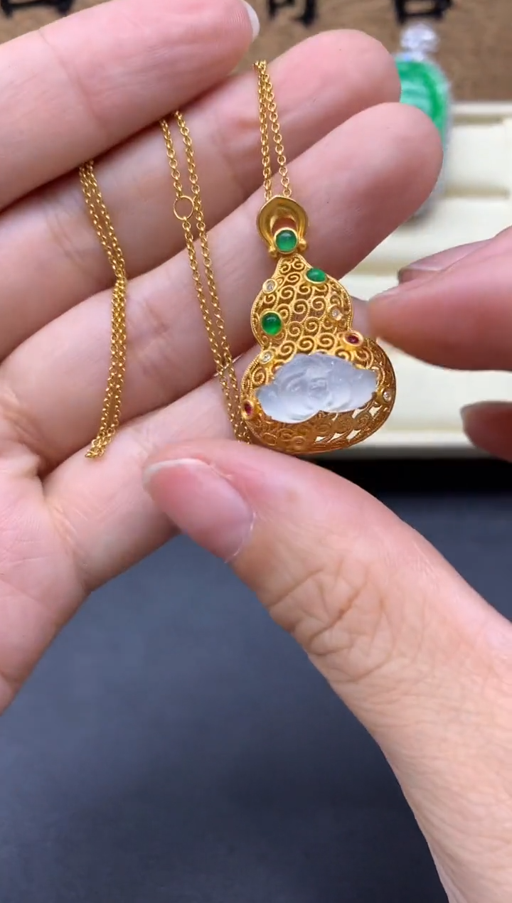 【闪购商品】翡翠颈饰18K金镶嵌586-中国好珍宝