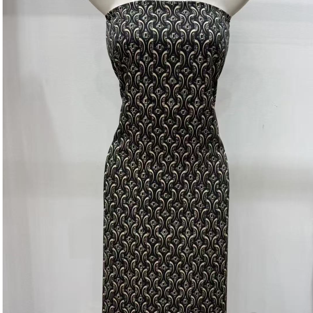 【小石】65支绫罗贡缎棉绸布料几何波浪纹（不支持7天无理由退换）