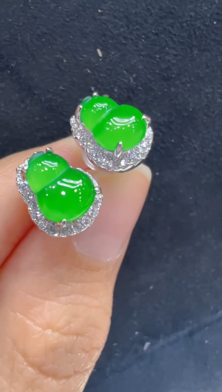 银S925镶嵌翡翠耳饰多样性团购发一件