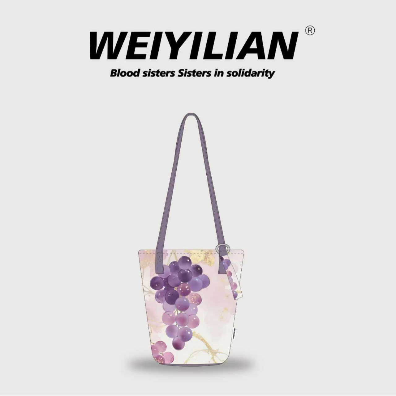 WEIYILIAN水晶葡萄紫大气百搭水果单肩斜挎时尚水桶包WYL561-27