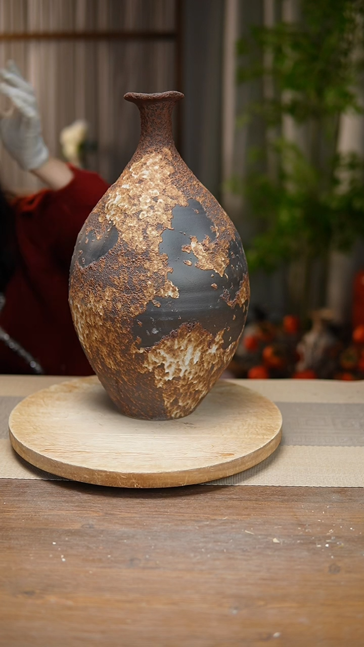 【闪购商品】陶瓷花器诧寂棕保龄球瓶瑕疵