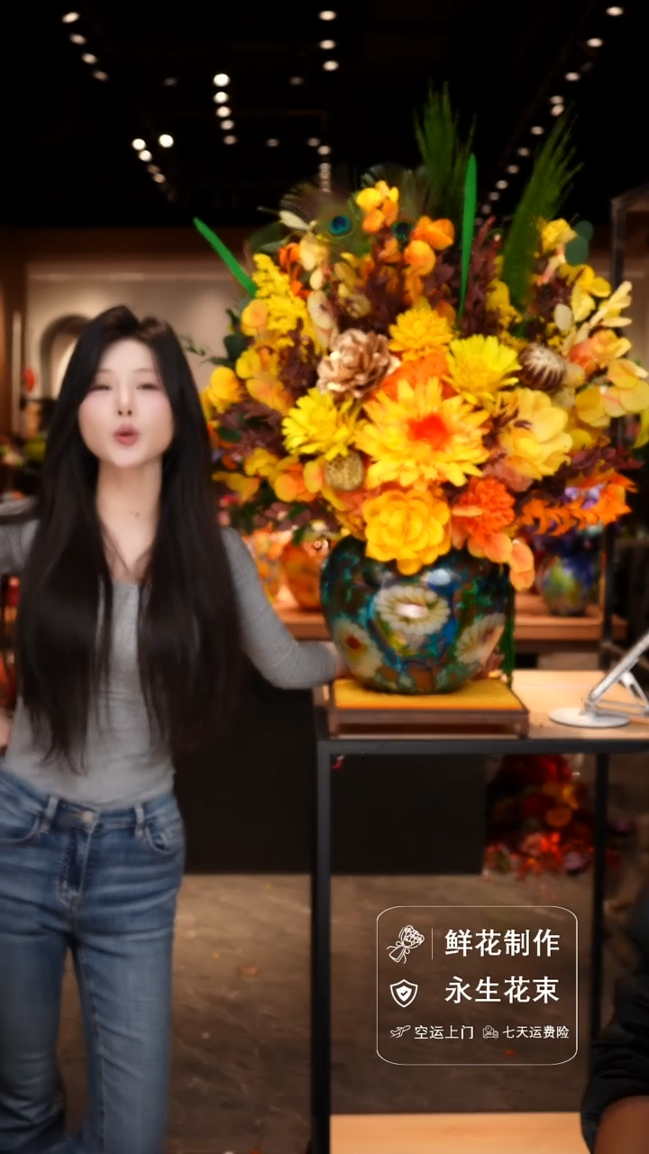 手工艺品琉璃手工花器花束空运包邮送货上门-以图片为准    