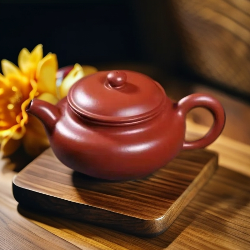 潮州原矿朱泥大红袍大容量仿古壶230cc茶宠茶具泡茶壶功夫茶具