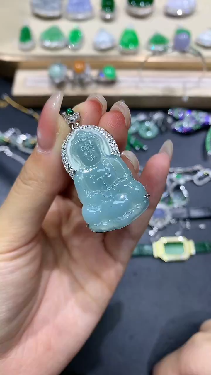 【闪购商品】翡翠吊坠(不含链)银S925镶嵌6多人多样性随机发货1件