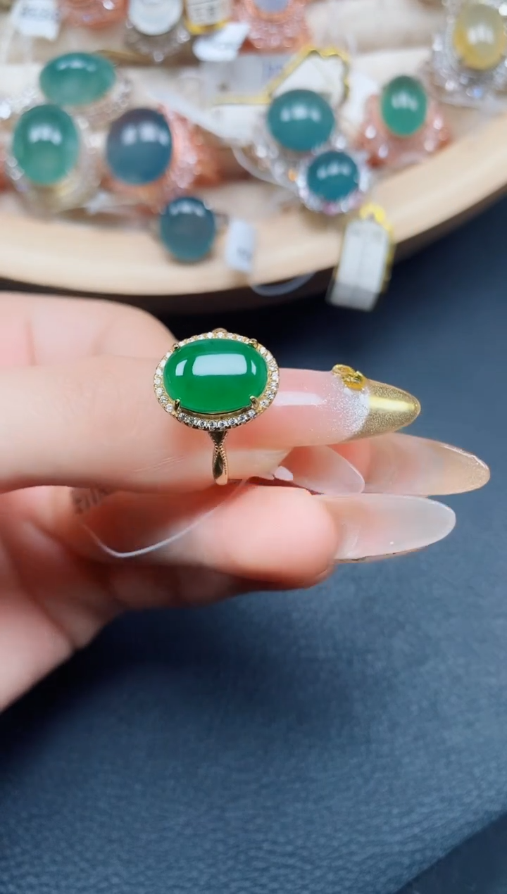 【闪购商品】翡翠戒指银S925镶嵌翡翠