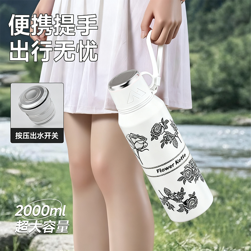 2025新款全钢按压内盖保温杯保温壶户外便携大容量保温杯学生杯