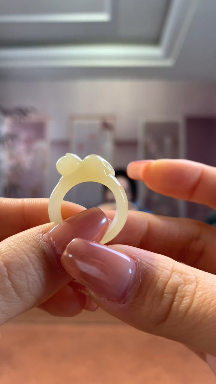 【闪购商品】和田玉戒圈未镶嵌黄金糖猫咪