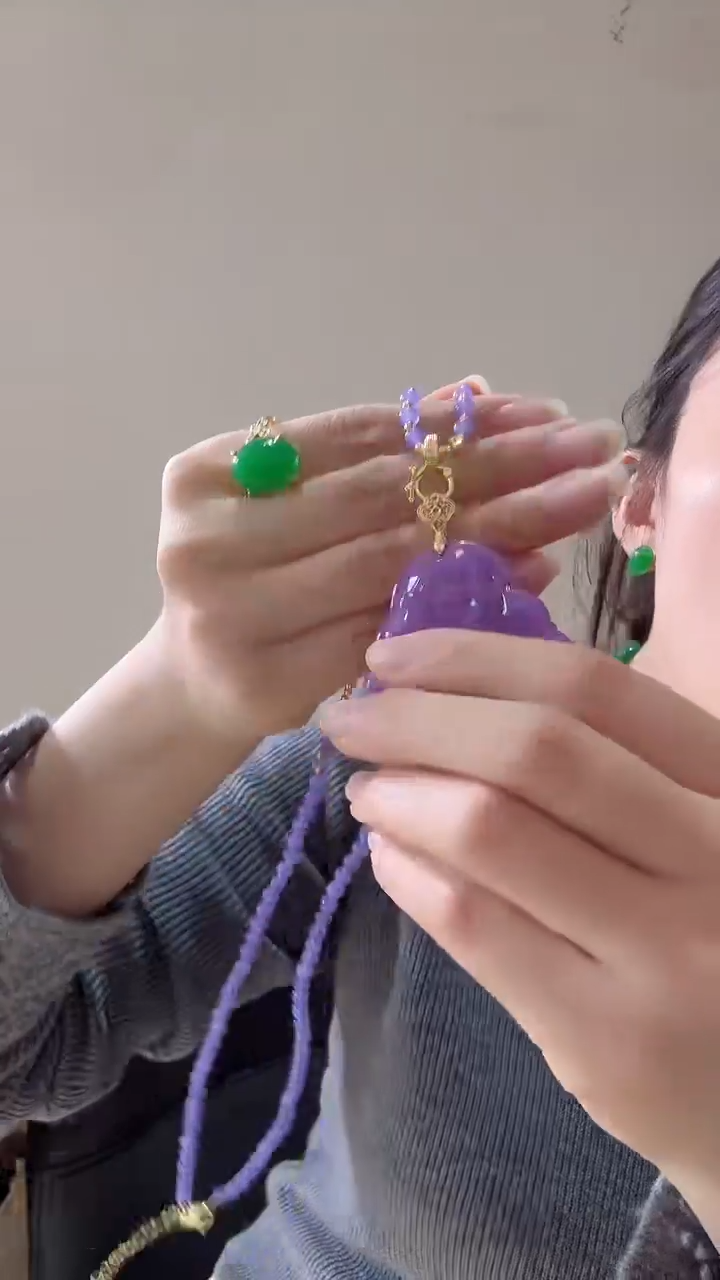 颈饰未镶嵌翡翠紫大佛