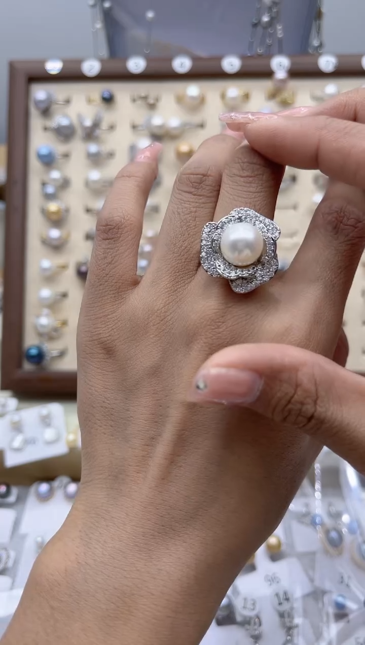 【闪购商品】淡水珍珠戒指合金14